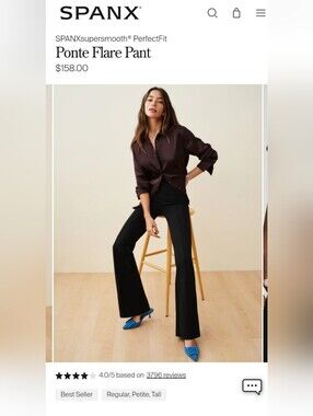 Spanx Ponte Flare Black Pant